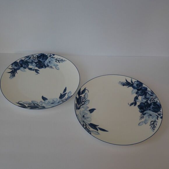Mikasa Other - New Mikasa Darcy SET OF 2 Blue & White Floral Bone China 11" Dinner Plates